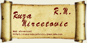 Ruža Mirčetović vizit kartica
